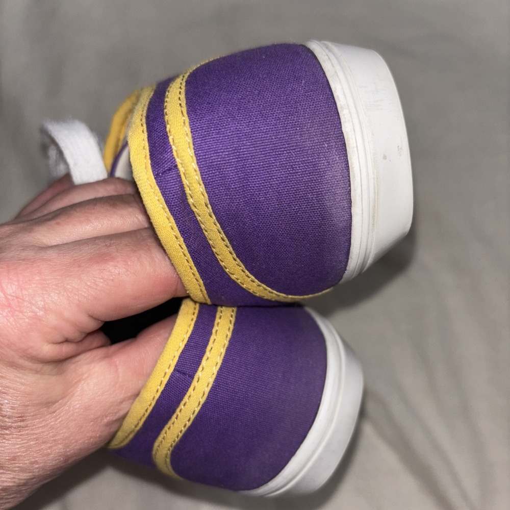 NFL Womens Sz 6.5 Minnesota I Love The Vikings Football Canvas Shoes Purple - Picture 8 of 13